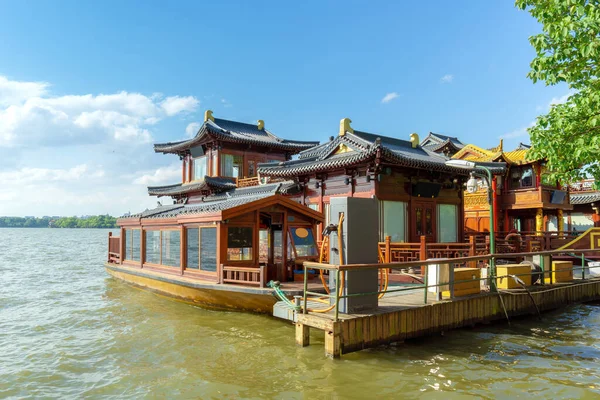 Barcaza Pintura Área Escénica West Lake Hangzhou Zhejiang — Foto de Stock