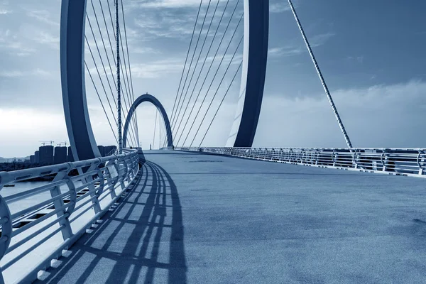 Современные Мосты Небоскребы Нанкине — стоковое фото