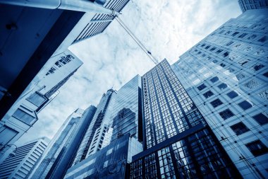 modern ofis binaları Merkezi hong Kong tonlu görüntü.