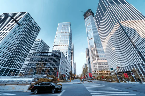 Dense Skyscrapers Roads Jinan Cbd China — Stock Photo, Image