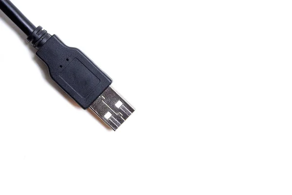 Cabo Usb Fundo Branco Isolado — Fotografia de Stock