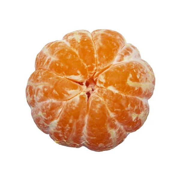 Beyaz Izole Bir Arkaplanda Kabuk Mandarini Açın — Stok fotoğraf
