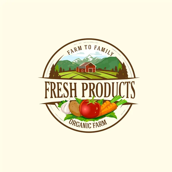 Etiquetas y elementos orgánicos y vectores agrícolas — Vector de stock