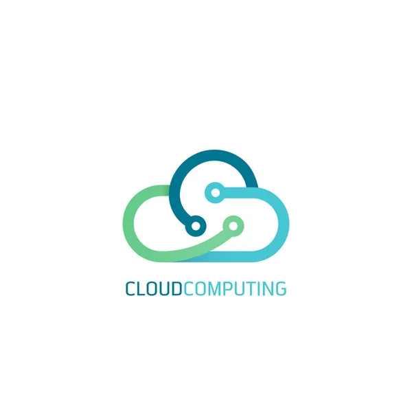 Aantal platte lijn ontwerp web banners voor cloud computing diensten en technologie, opslag van gegevens. — Stockvector