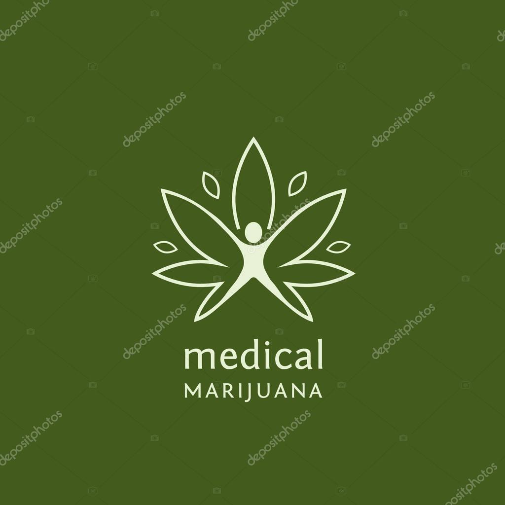 Medical marijuana product labels and logo graphics. Simple, commercial vector illustration.
