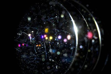 gerçek toz ve çizikler arka bir lig ile lensler