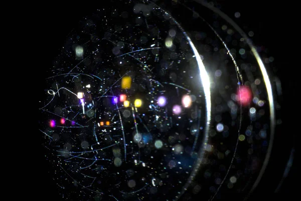 gerçek toz ve çizikler arka bir lig ile lensler