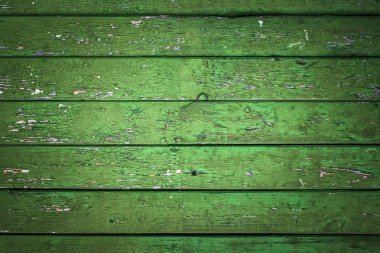 Doğal Ahşap Arkaplan. Yeşil tahtalara boyanmış eski