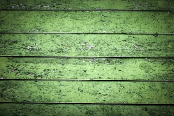 Natural Wooden Background. Old painted in green boards — Stock Photo, Image