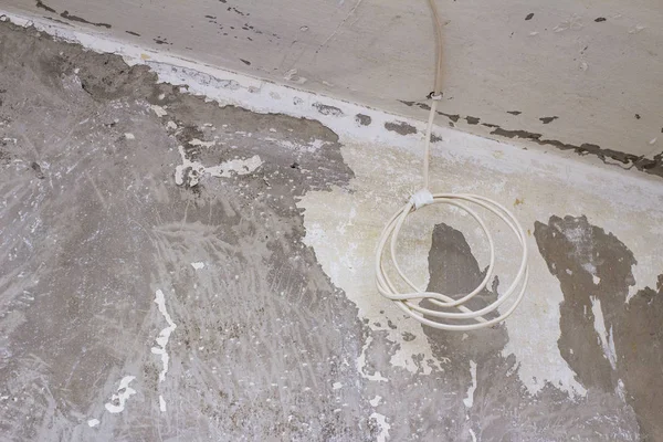 Concrete wall with removed old paint and lime mechanically close — 스톡 사진