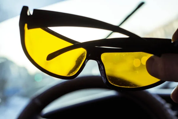 Óculos Para Motorista Com Uma Visão Direta Primeira Pessoa Movimento — Fotografia de Stock