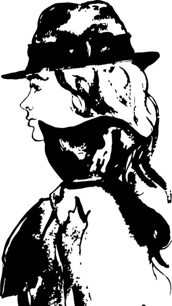 Black and white girl silhouettes