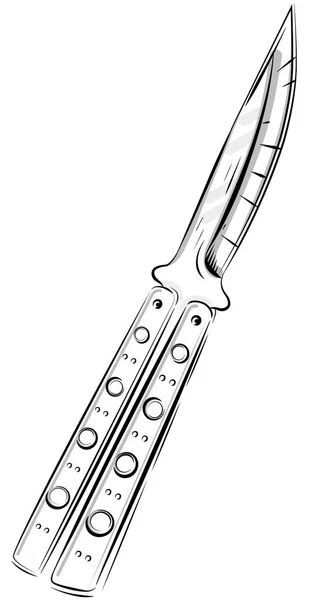 Vecteur illustration couteau papillon balisong — Image vectorielle