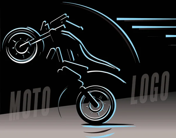 Ilustração do logotipo da motocicleta, motocross freestyle — Vetor de Stock
