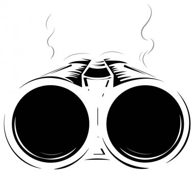 Vektör siyah beyaz illüstrasyon izole av tüfeği arka plan