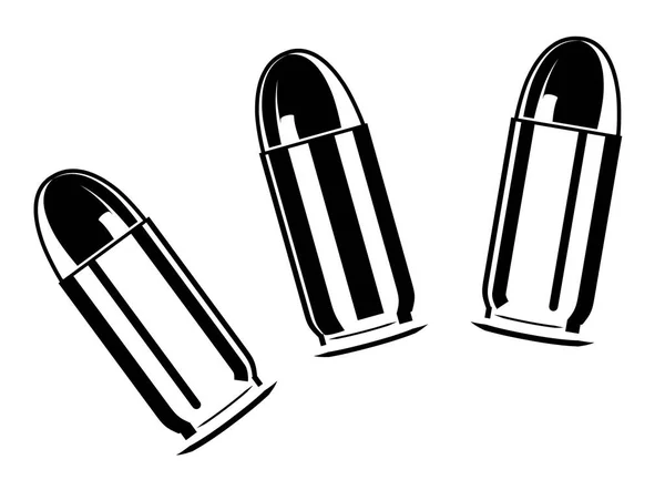 Set of bullets for pistol — Stock Vector