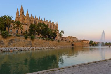 Palma de Mallorca Parc de la Mar, İspanya görülen Katedrali