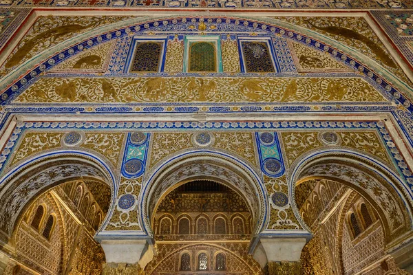 Mudejarskou Palác Alcazar, Sevilla, Španělsko — Stock fotografie