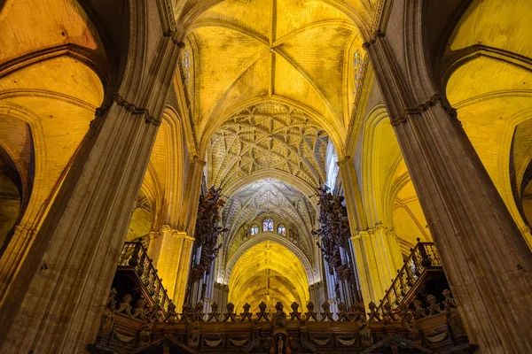 Interior of the cathedral of Seville, Spain — Stock Photo, Image