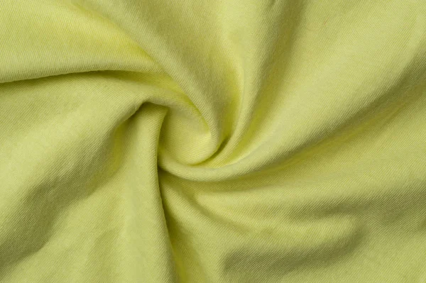 Crumpled beautiful yellow cotton fabric — ストック写真