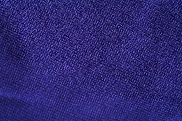 Fragmen dari leher rajutan kaus biru — Stok Foto