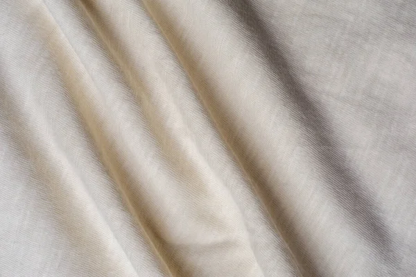 Beautiful crumpled light cotton linen fabric — 스톡 사진