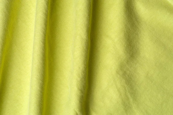 Frammento di un bel tessuto di cotone giallo — Foto Stock