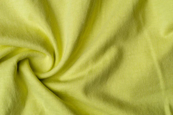 Crumpled kain katun kuning yang indah — Stok Foto