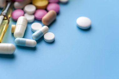 Different pills and capsules for healthy life