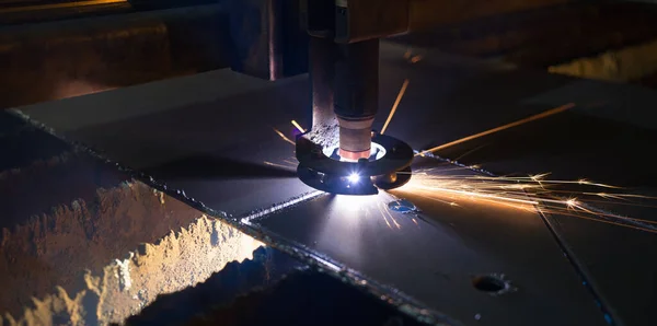 Close-up Top View Of A Laser Cutting Machine — 图库照片