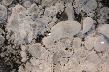 Harika beyaz büyük ve küçük hava kabarcıkları