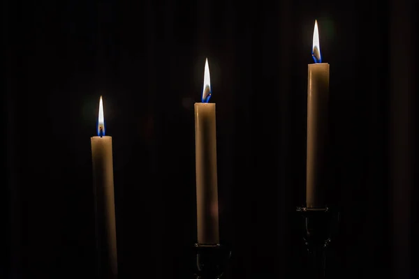 Three candles light — Stock Photo, Image
