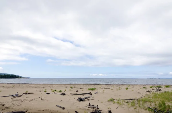 Lake Superior Shoreline Wellen Kommen Ein Ufer Aus Sand — Stockfoto