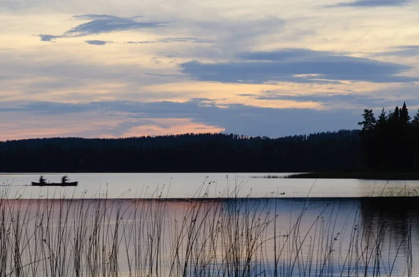 Zachód Słońca Nad Jeziorem Burnfield Parku Obatanga — Zdjęcie stockowe