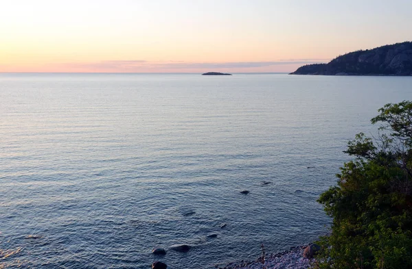 Rocky Shore Superior Lake Sunset — Stock Photo, Image