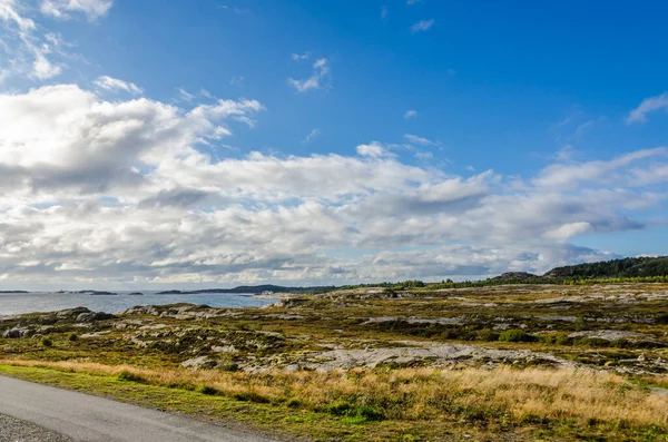 Solbelyst Högland Norge Hösten — Stockfoto