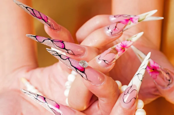 Nail art artificiale — Foto Stock