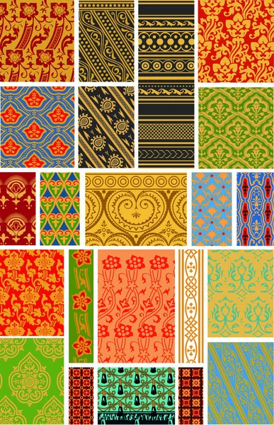 Conjunto ornamental colorido de padrões sem costura — Fotografia de Stock