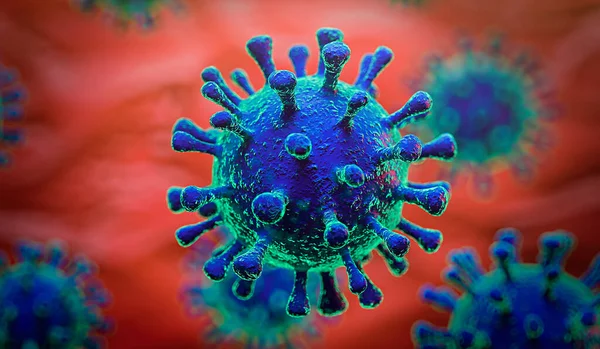 Coronavirus 2019-nCov Novel coronavirus konsep resposible untuk asian 3D rendering ilustrasi . — Stok Foto