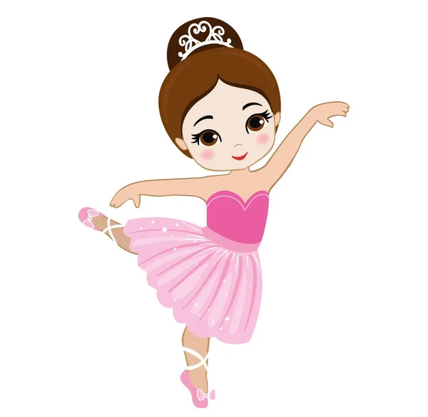 Vektorillustration av söt liten ballerina. — Stock vektor