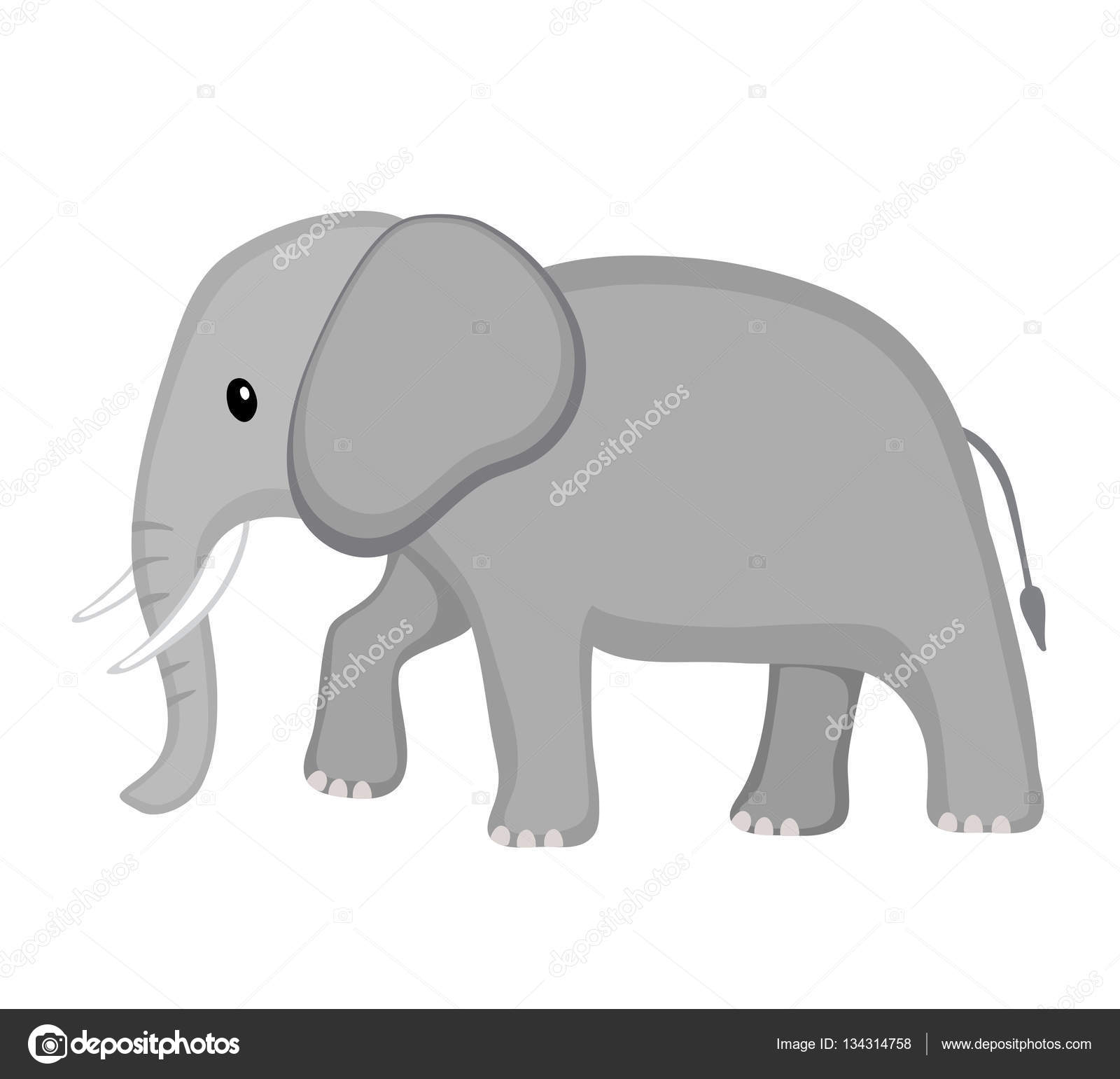 Elephant. Cartoon cute Illustration. Vector illustration isolated on white  background. Stock Vector Image by ©Sandylevtov #134314758