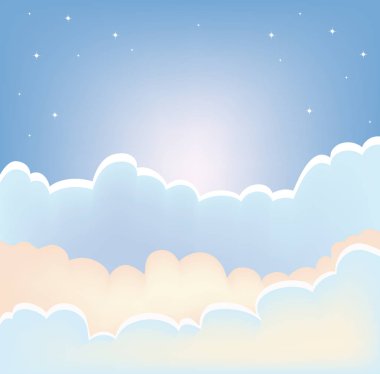 Sabah bulutlar arka plan. Vektör günbatımı gökyüzü bulutlu.