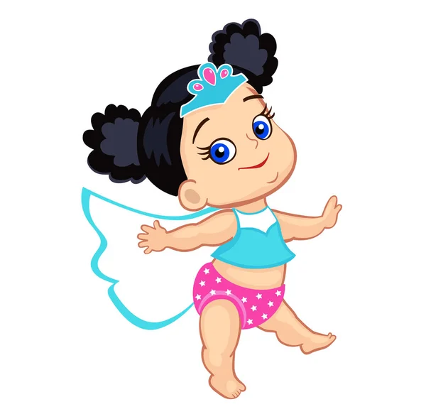 Ilustración Super Hero Baby Girl. Ilustración vectorial aislada sobre fondo blanco . — Archivo Imágenes Vectoriales