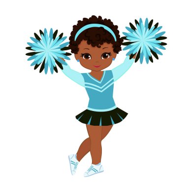 Turkuaz Pom Poms ile Tekdüzen amigo.