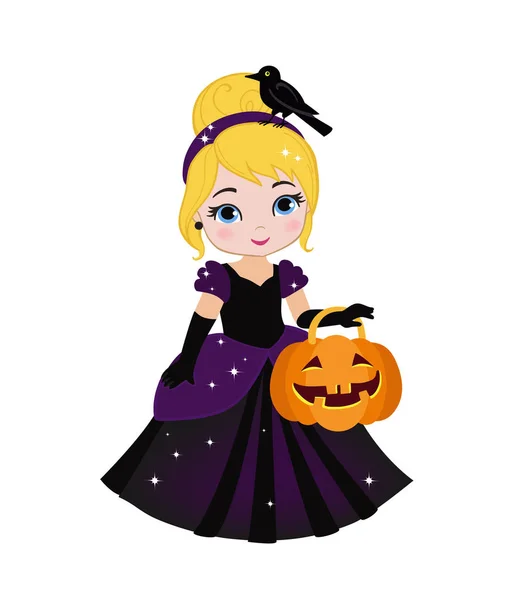 Illustration av vackra halloween prinsessan. — Stock vektor