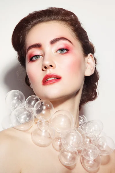 Beautiful with bubble-glass necklace — Φωτογραφία Αρχείου