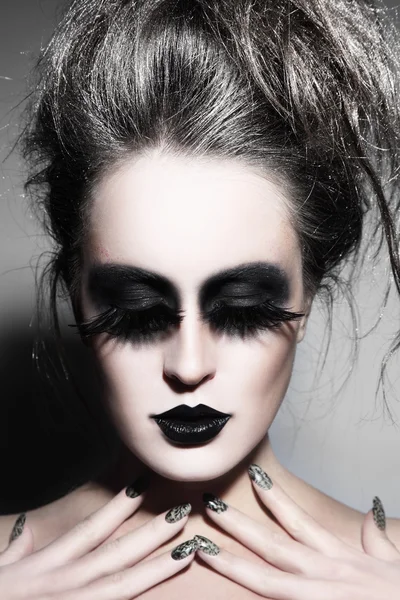 Girl with gothic make-up — Stock fotografie