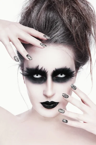 Dziewczyna z gotyckiego makijażu — Zdjęcie stockowe