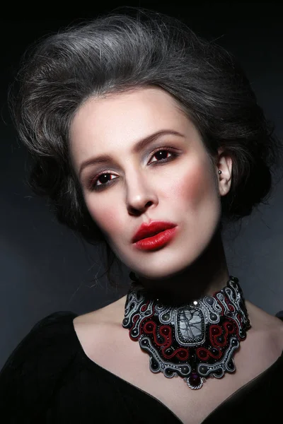 beautiful woman with gothic make-up