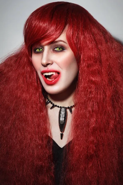 Woman with gothic Halloween make-up — Stock Photo, Image